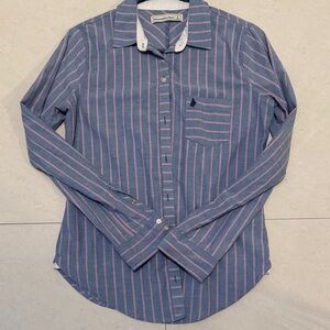 Abercrombie & Fitch Blue Shirt with Pink Stripes